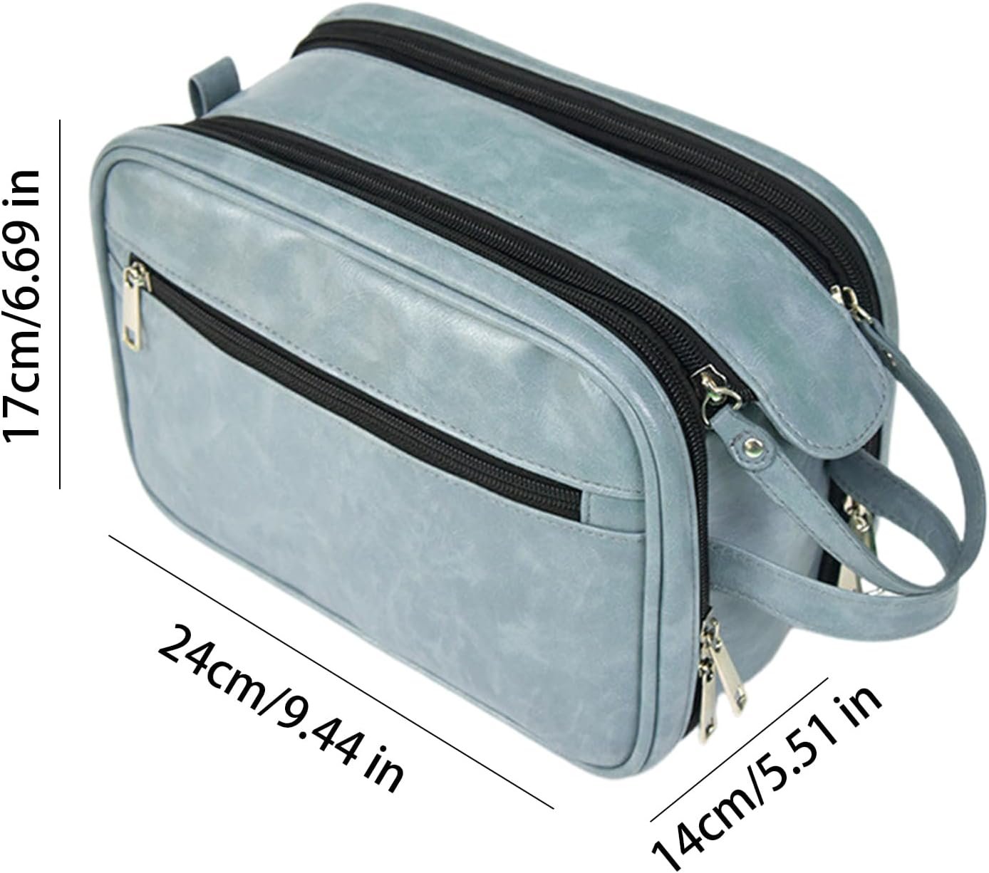 Humdcdy Hygiene Bag for Men, Waterproof PU Shaving Bag for Men, Reusable Men Cosmetic Bag, Toiletry Organizer, Large Travel Toilet Bags for Men Travelling, Blue, Refer to description, Unisex