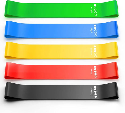 ZED Resistance Stretching Bands Set (5-Straps) for Exercise,Fitness, Yoga, Workouts, Physical Recovery with 5 Different Power Levels and Made of Premium Quality Natural Latex Rubber