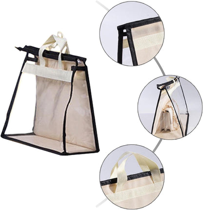 Clear Purse Protector Bag | Purse Storage Bag Organization for Hanging Closet with Zipper and Handle - Dust Bags for Wall Hanging, Purse Storage Organizer for Closet Pochy