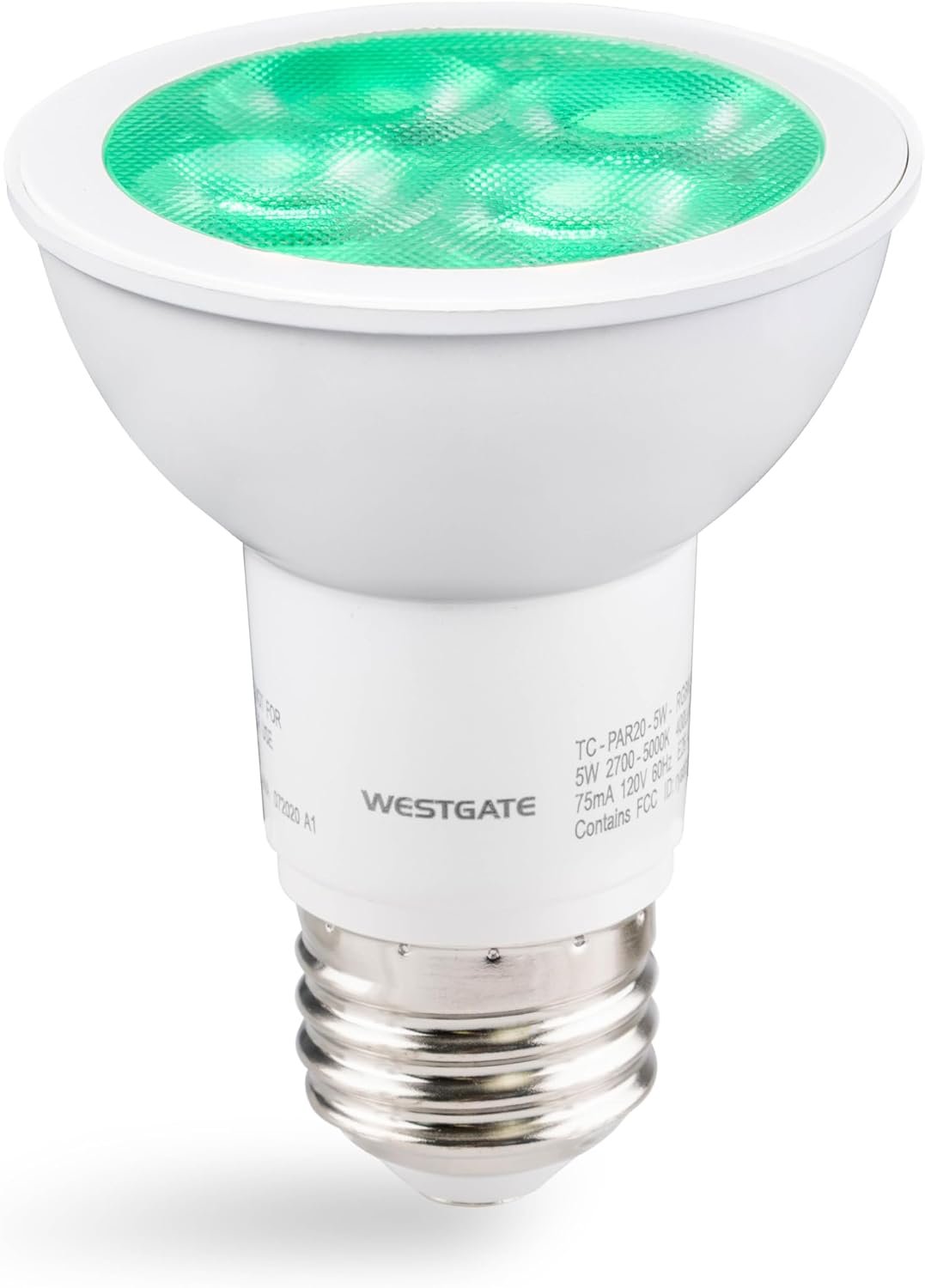 Westgate TC-PAR20-5W-RGBW-WIFI, Smart Lamps, 5W, RGBW PAR20 LED Bulbs, E26 LED, Color Changing Bulb, RGB Lights, Track Lighting, Spot Lights Indoor, Dimmable Light Bulbs, 1 per Box