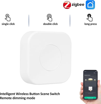 ZigBee 3.0 Smart Button Switch Wireless Mini Switch for DIY Home Automation Scene APP Remote Control Intelligent Light Switch Household Appliances Smart Control
