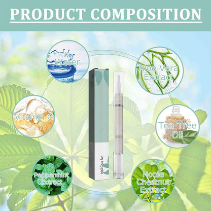WUSJCOF Nail Pen, 2 Pcs Nail Care Pen Damaged and Strengthening with Tea Tree Oil Cuticle Healing Nail Polish Fortifying for Outdoor Use