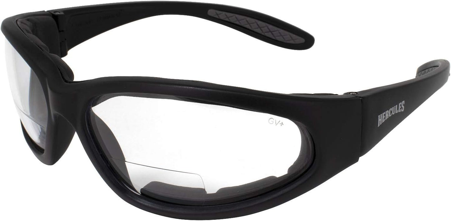 Global Vision Eyewear Hercules Bifocal 2.5 Magnification Anti-Fog Safety Glasses with EVA Foam, Clear Lens