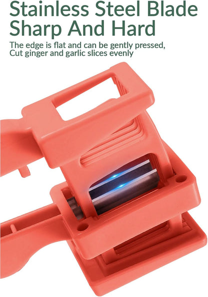 Manual Garlic Presses, Garlic Slicer, Garlic Crusher, Evenly Sliced Garlic Slicer, Easy Squeeze, Ergonomic Handle, Handheld Slicer Kitchen Gadgets Tool (orange)