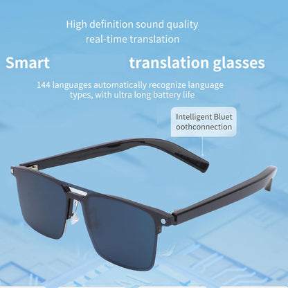 AI Translation Smart Glasses, 100+ Languages Real Time Video, BT5.3 Polarized Wearable Tech with Touch Control,AI Smart Glasses for Travel Business