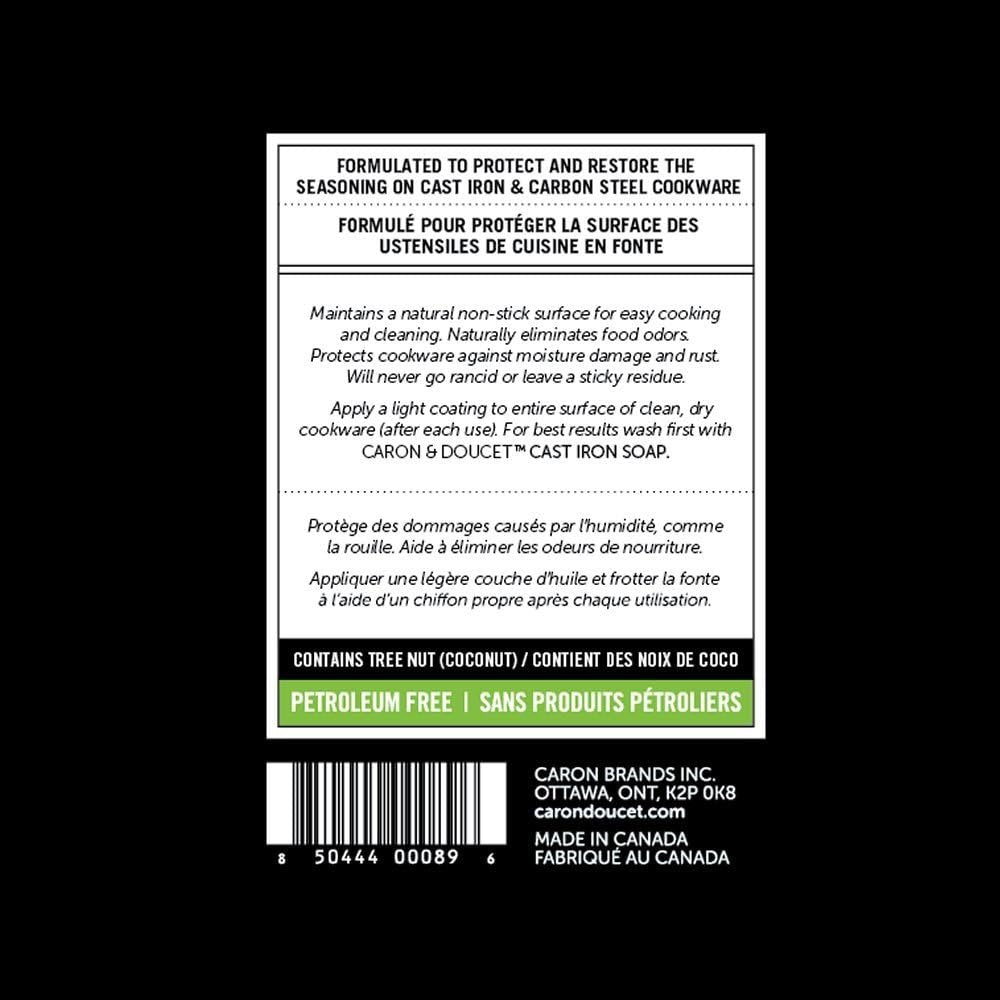 Caron & Doucet - Cast Iron Cleaning & Conditioning Set: Seasoning Oil & Cleaning Soap | 100% Plant-Based | Best for Cleaning, Washing, Restoring & Seasoning Cast Iron Skillets, Pans & Grills! 8oz Each