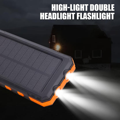 Solar Charger, Portable Charger for Phones, 20000mAh Wireless Bank, 6.22x3.07x0.98 inches, Fast Charging Device, Built-in Flashlight, Ideal for Camping, Hiking, Outdoor