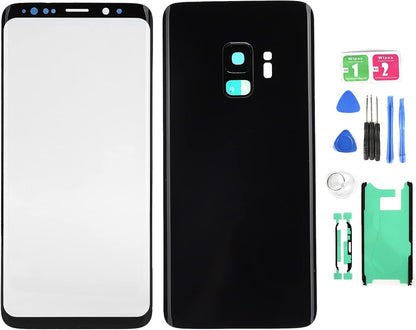 Rear Front Glass Replacement for Samsung S9 G960 Replacement Phone Rear Back Glass Cover Front Screen Glass Lens for Samsung S9 G960 Mobile Phone. G960 Phone Rear Ba (Black)