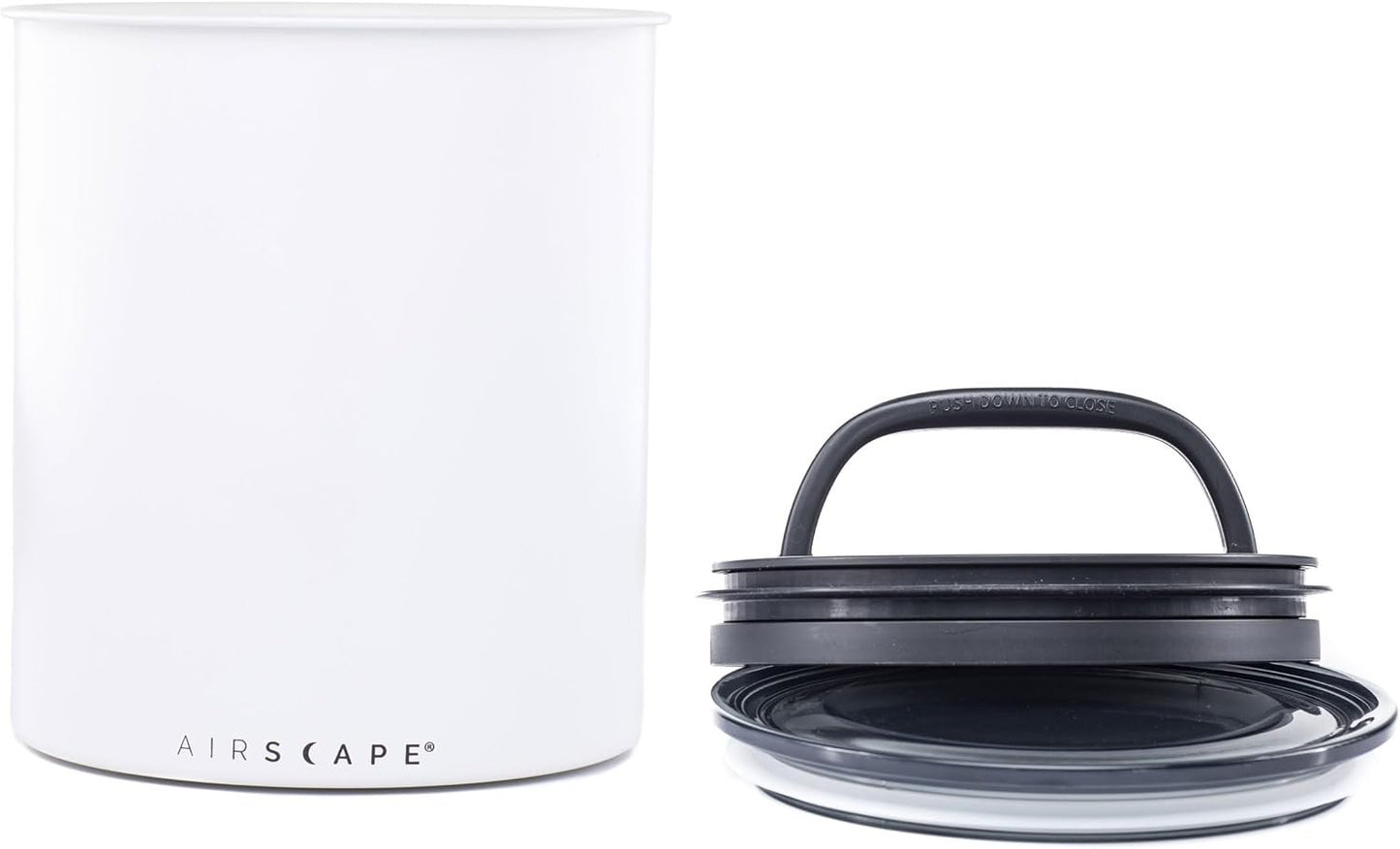AirScape Coffee Storage Canister (1.1 kg Dry Beans) - Extra Large Kilo Size Food Storage Container, US patented Airtight Two Way Valve Lid Pushes Air Out to Preserve Freshness (Matte White)