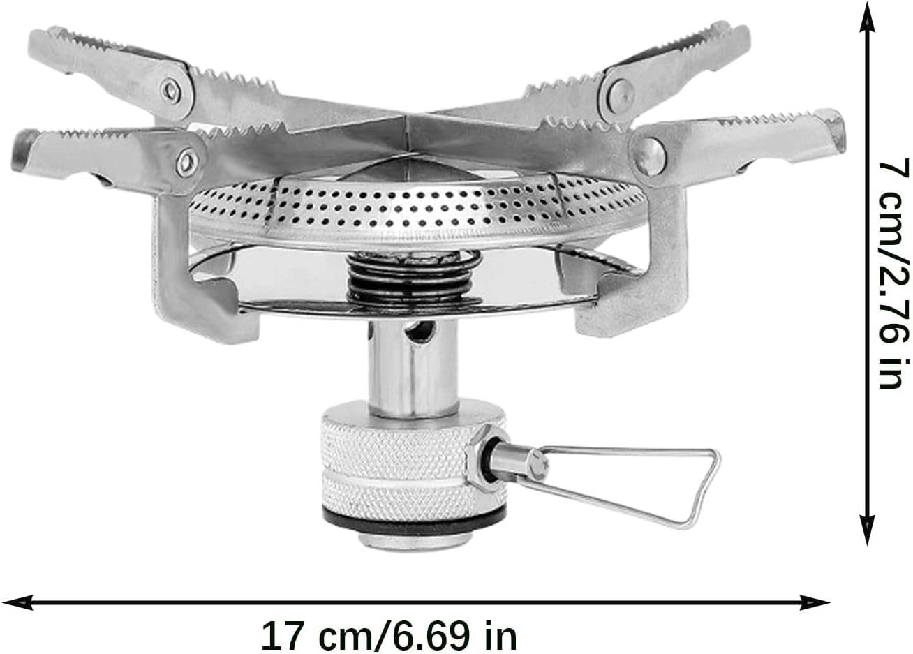 Camping Stove, Canister Stove Backpacking, Foldable Hiking Gear, Compact Design, Easy Heat Control, Windproof Performance, Portable Setup, for Outdoor Travel, 17x7cm/6.69x2.76 inches