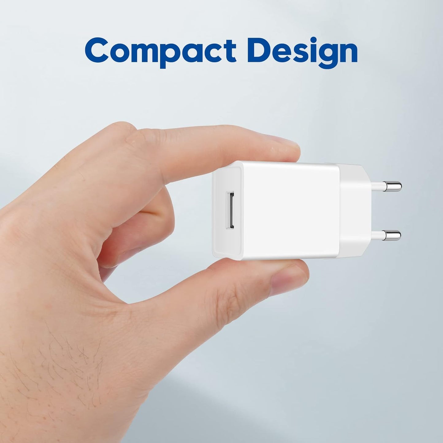 MatauMahi 5V1A USB Charger (White, Pack of 2), 5W USB Socket, USB Power Supply, Adapter Plug, Charger for Mobile Phones, Tablets, Powerbank, Bluetooth Headphones and More