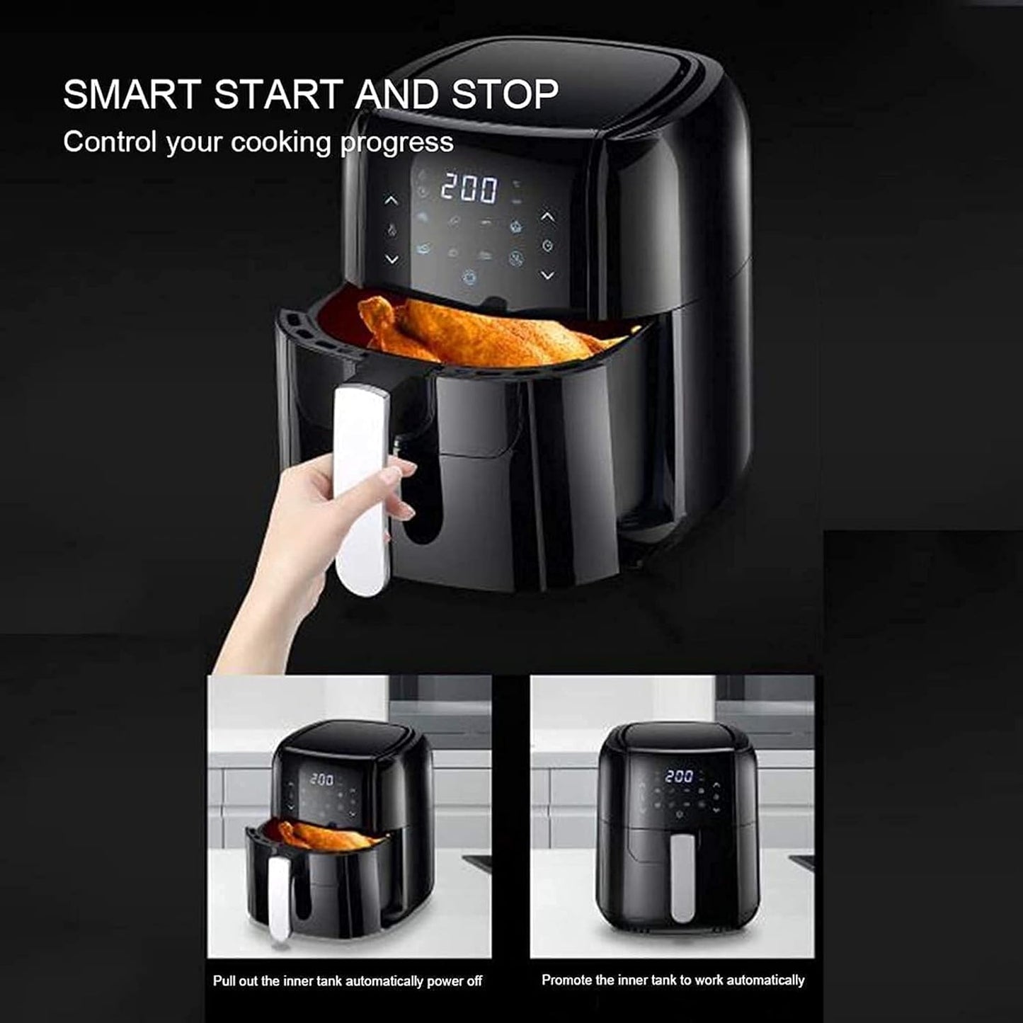 Air Fryer for Home Use 6L Fryer for Home Use with Eight s Timing Frieshine for Office Touch Screen Control Comfortable Anniversary Efficency