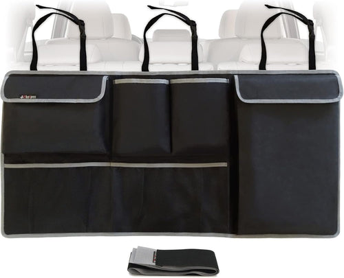 Car Backseat Trunk Organizer - Auto Hanging Seat Back Storage - Multipurpose Cargo Accessory - Space Saving Facilitator for SUV, Hatchback, Crossover, Minivan
