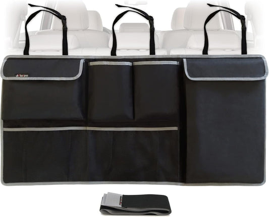 Car Backseat Trunk Organizer - Auto Hanging Seat Back Storage - Multipurpose Cargo Accessory - Space Saving Facilitator for SUV, Hatchback, Crossover, Minivan