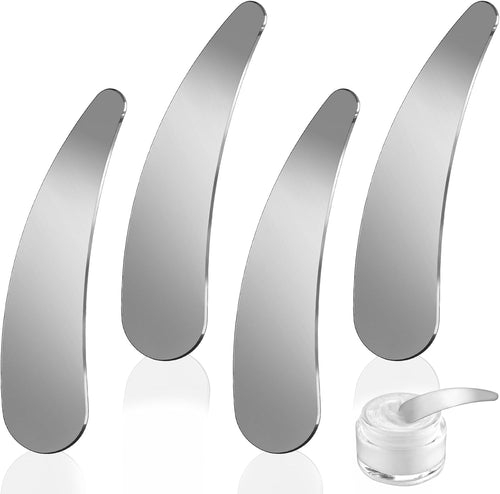 Molain 4Pcs Mini Metal Cosmetic Spatulas, Skincare SpatulaMixing and Sampling Makeup Beauty Tools for Skin Care Creams, Eye Cream, Essences Beauty Accessories(4PCS)