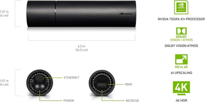 Nvidia Shield Android Tv 4K HDR Streaming Media Player, Dolby Vision, Google Assistant Built-In, Works With Alexa, Black