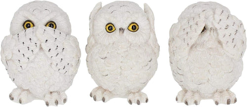 Nemesis Now Three Wise Owls Figurine 8cm White