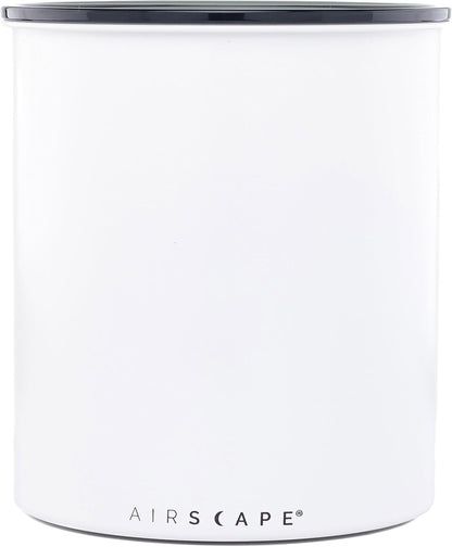 AirScape Coffee Storage Canister (1.1 kg Dry Beans) - Extra Large Kilo Size Food Storage Container, US patented Airtight Two Way Valve Lid Pushes Air Out to Preserve Freshness (Matte White)