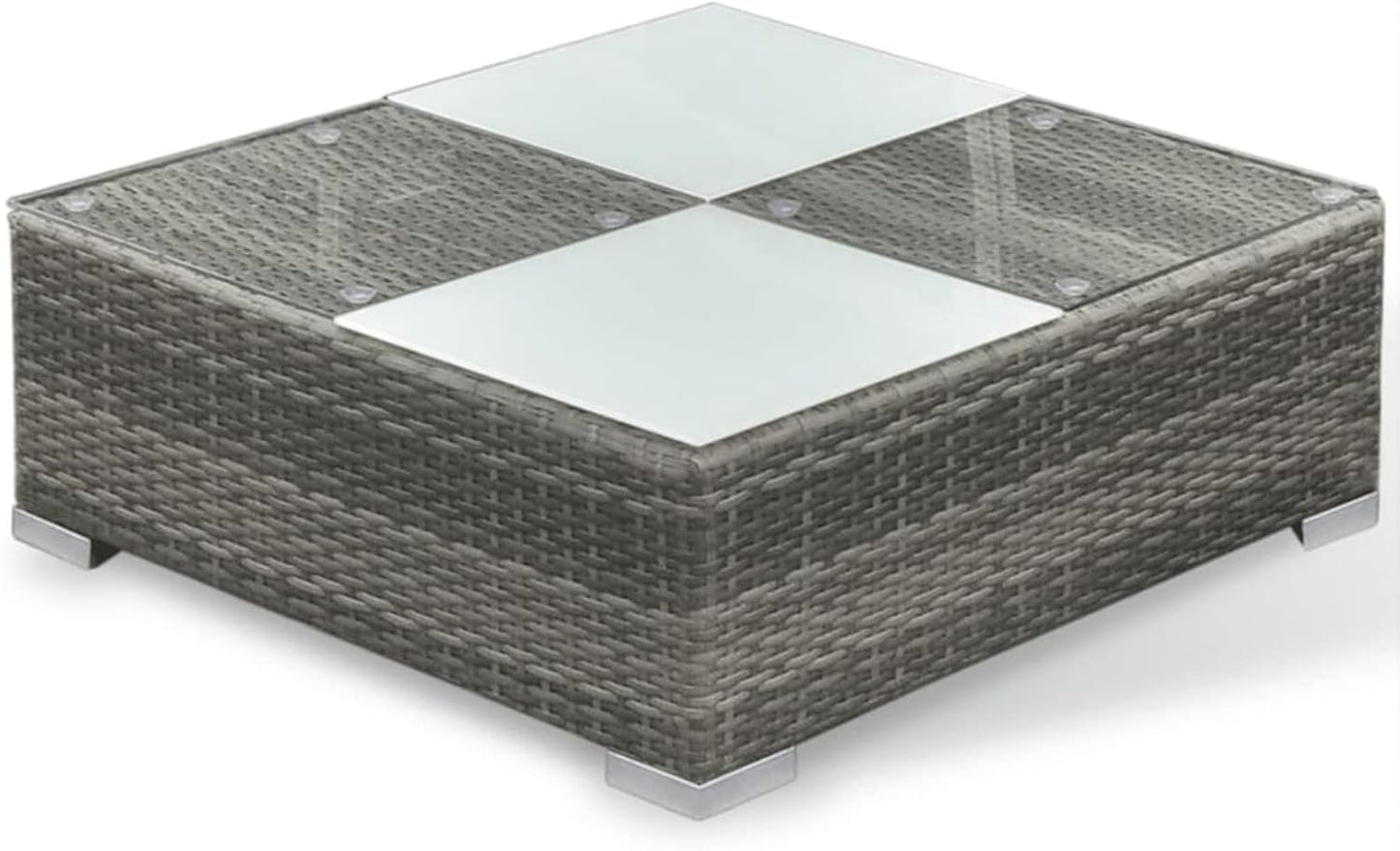 Homgoday Set Divani da Giardino 6 pz con Cuscini in Polyrattan Grigio, Lettini Prendisole, Divano Letto Mobili, Lettini da Giardino, Lettino da Piscina da Giardino per Esterno Piscina