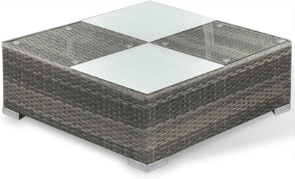 Homgoday Set Divani da Giardino 6 pz con Cuscini in Polyrattan Grigio, Lettini Prendisole, Divano Letto Mobili, Lettini da Giardino, Lettino da Piscina da Giardino per Esterno Piscina