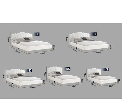 ALFORDSON Bed Frame Base Double Size with Boucle Fabric Upholstery, Bed Platform Foundation with Headboard for Mattress Topper, Tania Boucle White