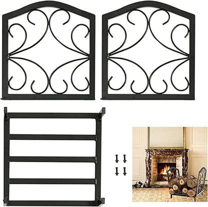 Firewood Stand Small Firewood Racks Heavy Duty Steel Wood Storage Log Rack Holder Fireplace Log Holder Firewood Holder Log Basket Strong and Sturdy (Color : Black Size : 35x38x40cm) (Black 35x38x40cm)