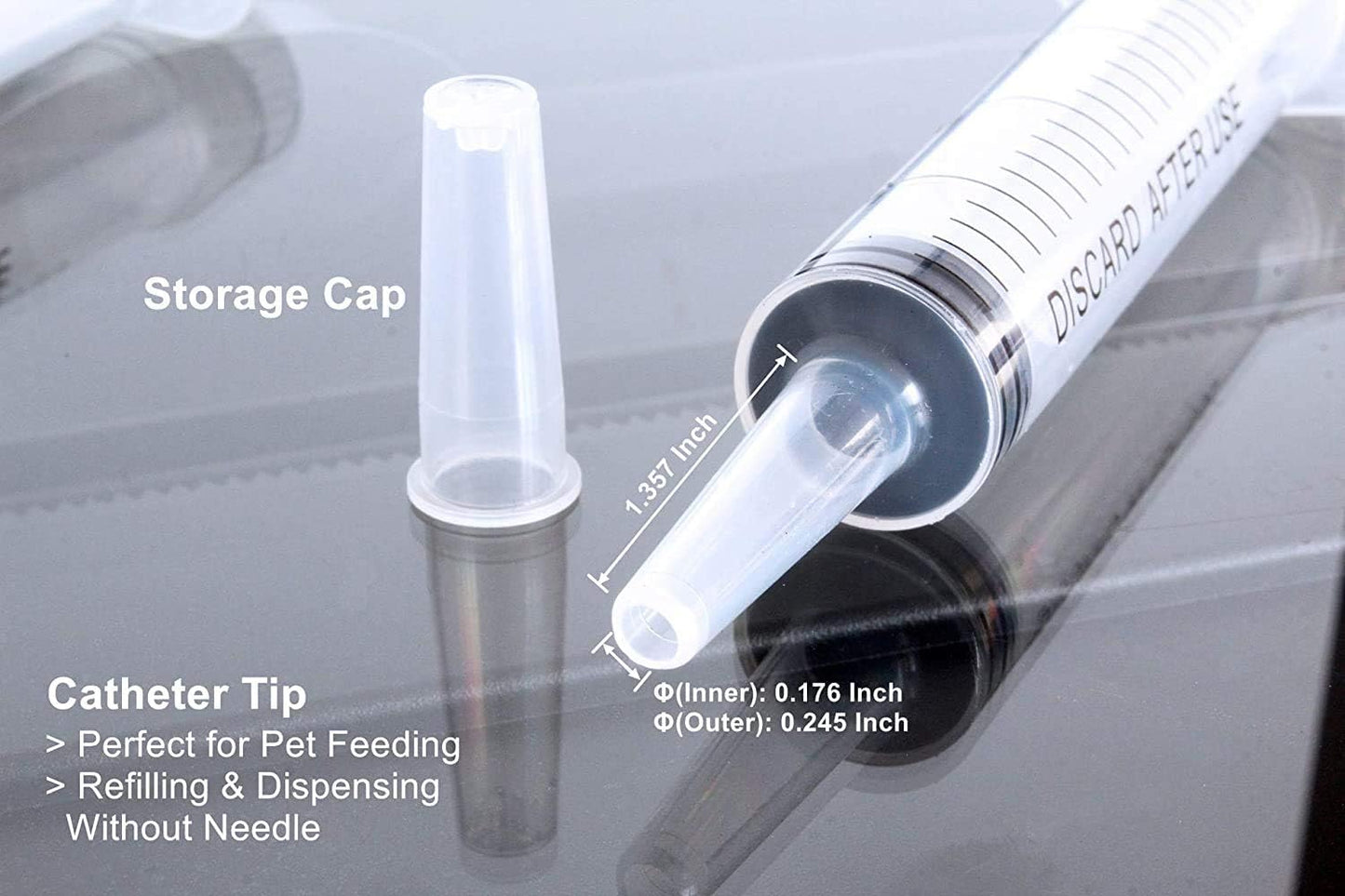 20ml Syringe with Caps (10 pcs), Suitable for Feeding Newborn Small Animals, Also Suitable for Liquid Extraction, Adding Ink, Watering Flowers, etc.
