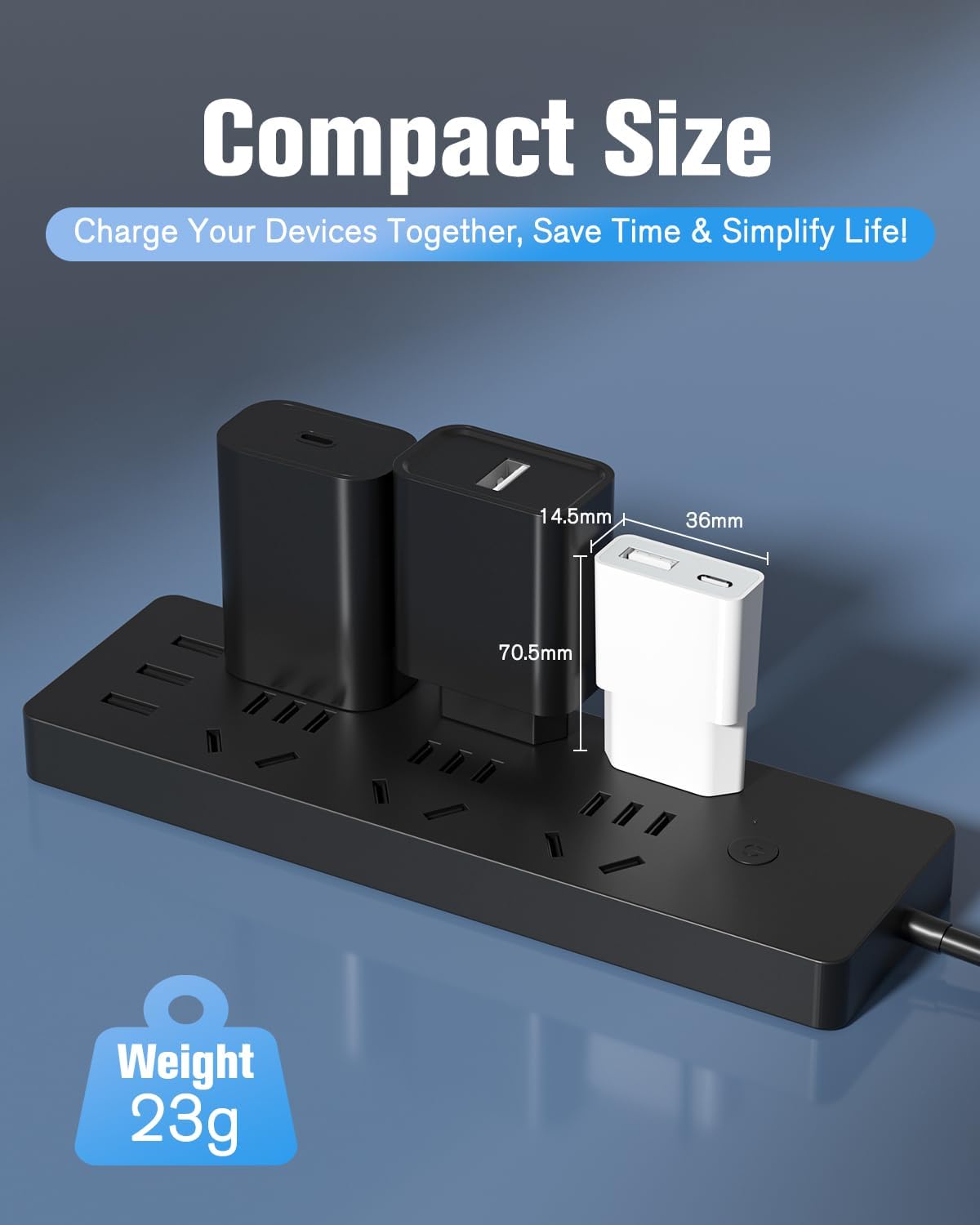 USB Charger 5 V 1 A 2 Ports USB C + A Power Plug Charging Socket Charger for iPhone, Samsung Mobile Phone, MP3, eBook Reader (Thickness 1.5 cm/5packs)