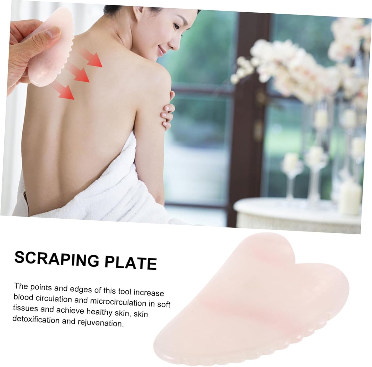 COLLBATH 1Pc Pink Crystal Massage Board Relief Scraping Tool for Facial and Eye Treatment Enhances Circulation Reduces Swelling Easy to Use for Aging and Self Care