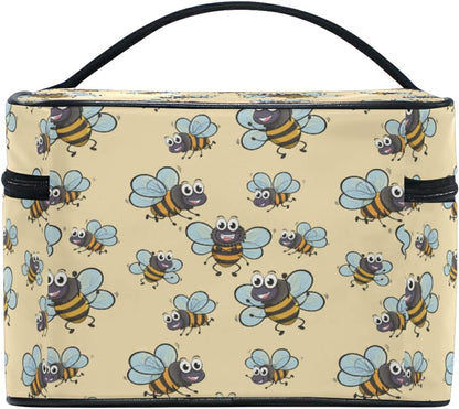 Cartoon Baby Cute Bee Beauty Case for Travel Women Cosmetics Bag Make up Makeup Bags Makeup Organizer Girl, Cute Funny