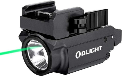 OLIGHT Baldr Mini 600 Lumens Rechargeable Tactical Flashlight with Green Light and White LED Combo, Flashlight with Adjustable Rail and Magnetic USB, Compact Rail Mount Light 132 Meters Beam (Black)