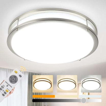 Depuley 30W Modern LED Ceiling Light with Remote, 35.5 cm Dimmable Surface Mount Ceiling Lamp Fixture for Bedroom Kitchen Dining Room Lighting, Timing, 3000K-6000K 3 Lights Color Changeable