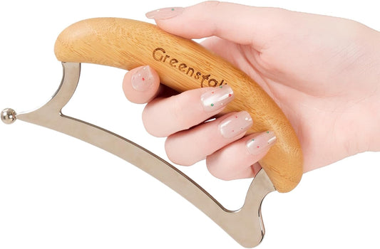 Greenstalk Stainless Steel Gua Sha Muscle Scraper Tool for Muscle Relief, Wooden Massage Tools,Body Guasha Tool, Portable Body Scrapers Tool for Neck, Back, Feet Recovery.