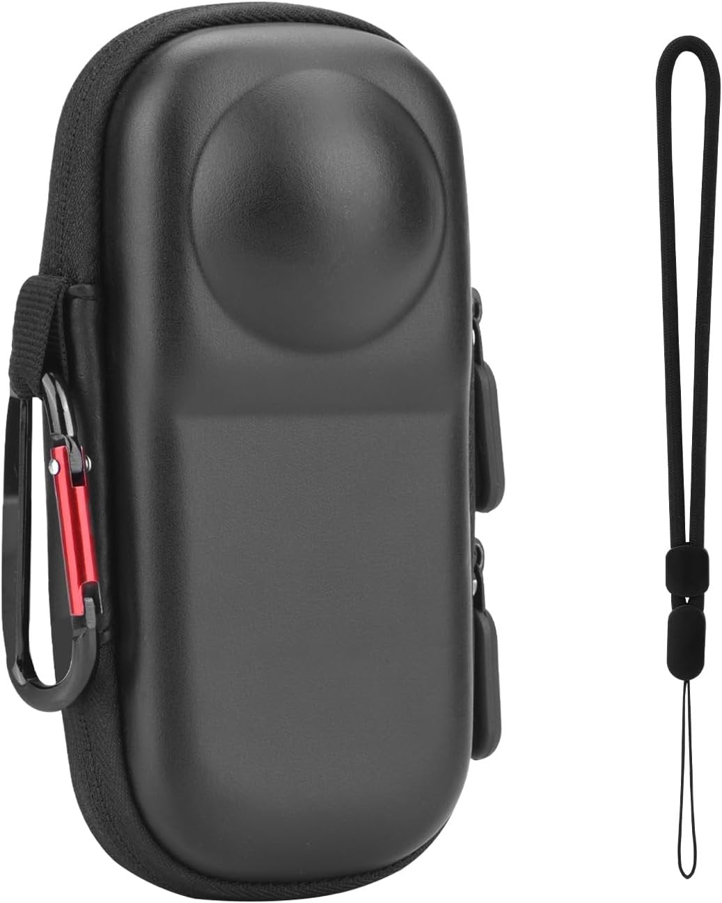 BRDRC Carrying Case for Insta 360 X4 X5 (for Original Lens Cap), Portable Small Storage Bag Protective Cover Hard Shell Travel Protector with Wrist Strap Carabiner for Insta360 X4 X5 Accessories