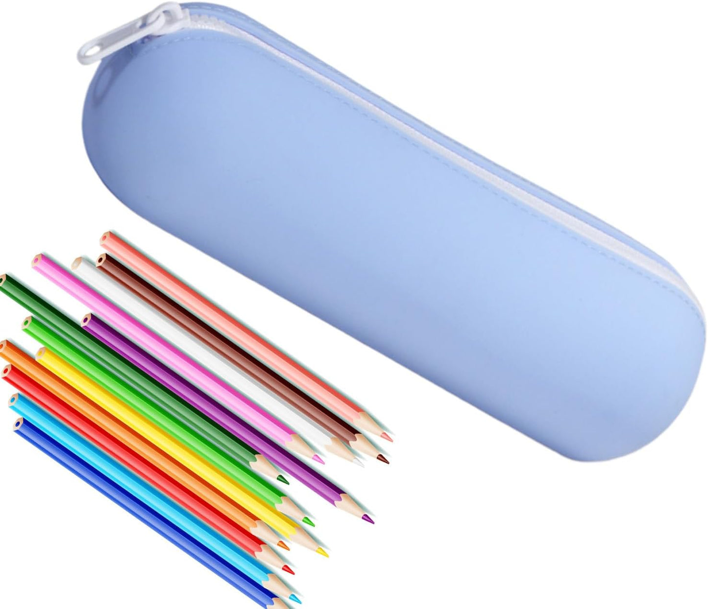 Makeup Brush Silicone, Portable Cosmetic Storage Organizer, Toiletry Travel Bag, 22x6x7cm for Markers Jewelry Makeup Brushes, Lightweight Waterproof Accessory