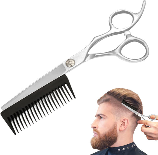 Forbici da Parrucchiere - Attrezzi Per Taglio Capelli,Forbici Sfoltitrici 2 in 1 con Pettine Rimovibile per Uomo Donna Taglio Capelli a Casa Viaggio Parrucchieri Salone Domestico Cura Personale