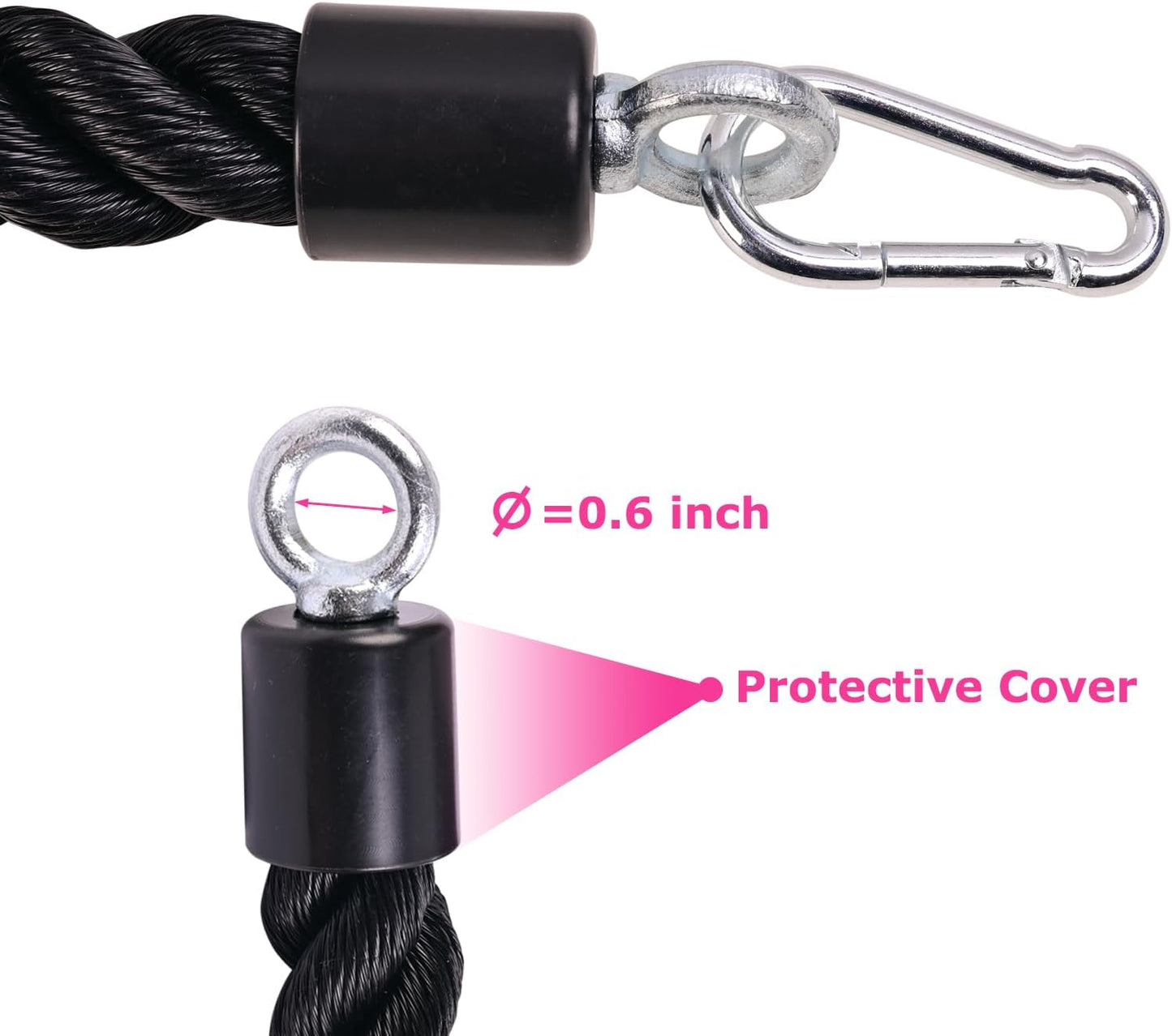 Tricep Rope Pull down,Heavy Duty Triceps Kit Easy to Grip & Non Slip Cable Attachment Ideal for Home Gym Face Pulls Tricep Push Down Rope System