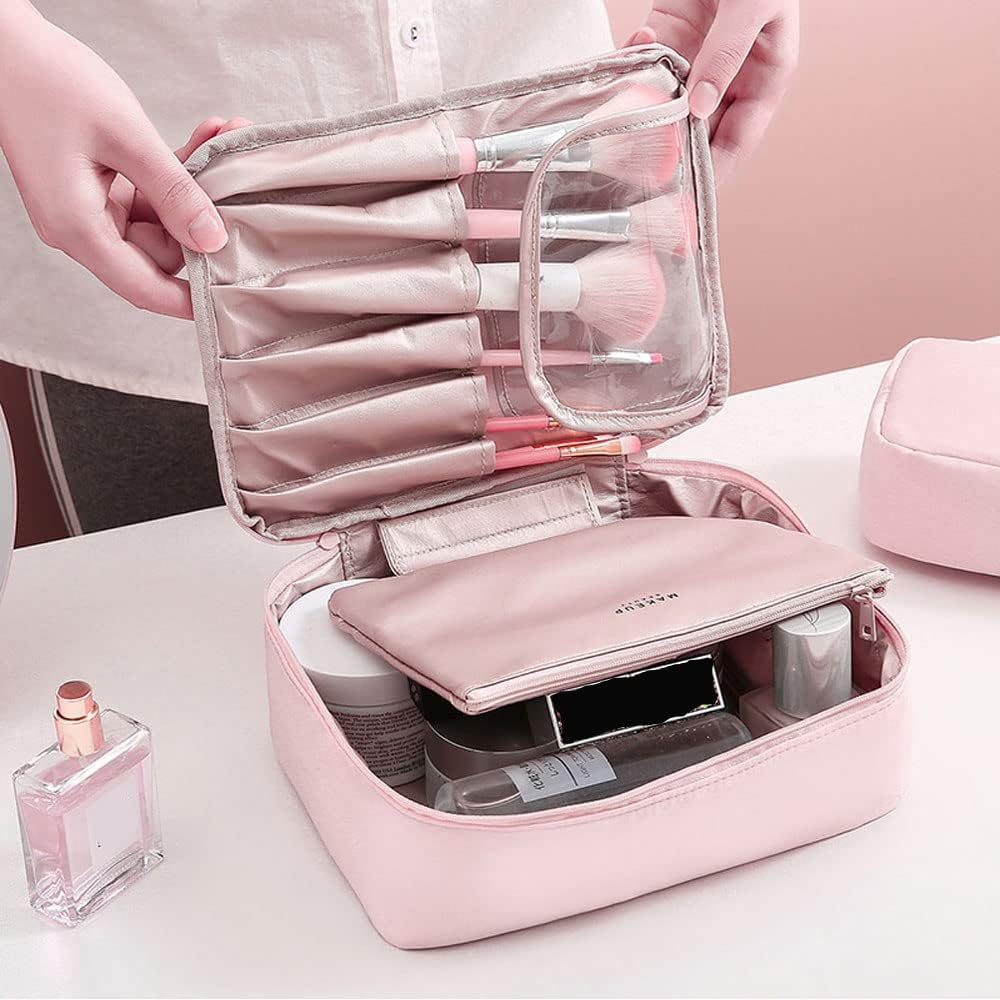 Women's Travel Beauty Case Make Up Bag Make Up Bag for Women Travel Useful Accessories, pink