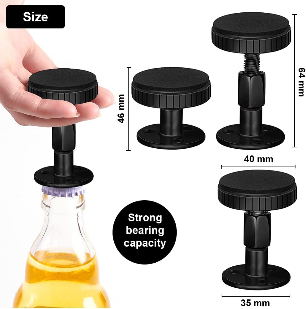 4 Pieces Adjustable Threaded Bed Frame 46-64mm Anti-Shake Tool Mute Noise Reduction, Adjustable Threaded Bed Frame, Easy to Install Stopper for Beds, Sofas, Tables, Walls