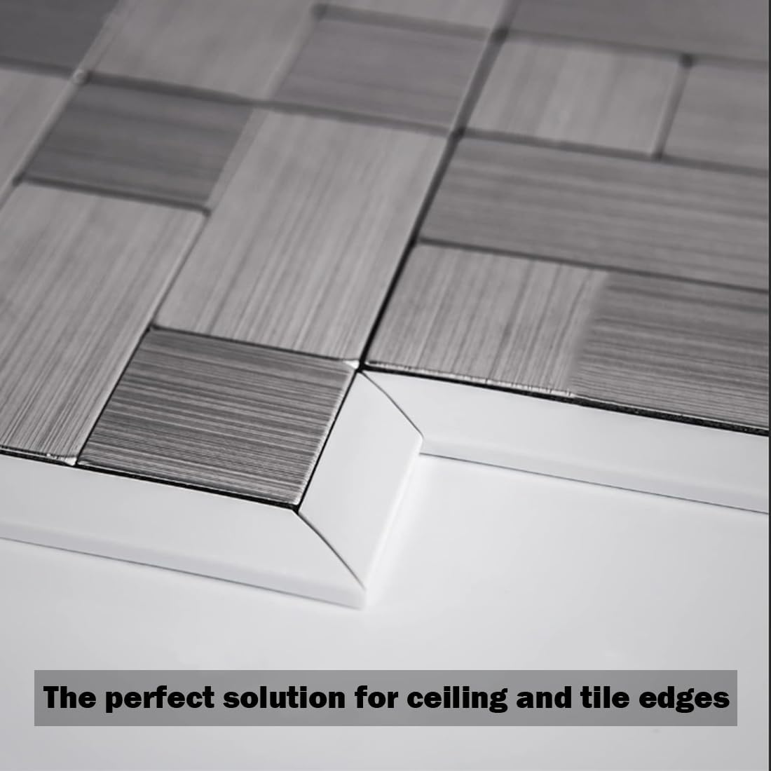 32.8 Ft Peel and Stick Trim,Flexible Peel and Stick Trim Molding,Molding Trim for Wall Tile Edges,Kitchen,Ceilings,Backsplash and Mirrior Frame Decor(White)