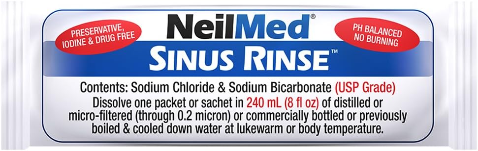 NeilMed NasaFlo Unbreakable Neti Pot with 60 Premixed Packets