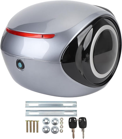 Bauletto per litri, bauletto per moto con serratura di sicurezza, cuscino posteriore, fodera rimovibile e lavabile, bauletto posteriore impermeabile per bici (GRAY)