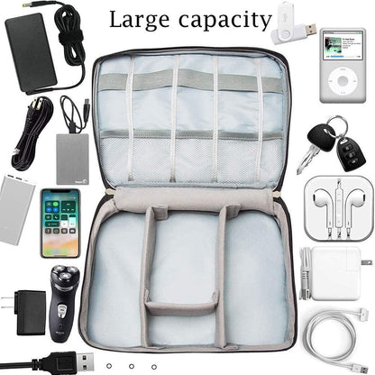 ACOPTON Electronic Organizer, Portable Travel Organizer Bag, Waterproof Case for iPad Electronics Accessories, Cables, Chargers, Hard Drives, Power Bank, Playing Cards, blue navy, Bag Organizer