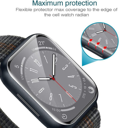LK 6 Pack Screen Protector for Apple Watch Series SE/6/5/4/SE 2022 40mm, Apple Watch Series 9/8/7 41mm Screen Protector, Max Coverage, Bubble-Free, Anti-Scratch, iWatch 40mm Flexible TPU Clear Film