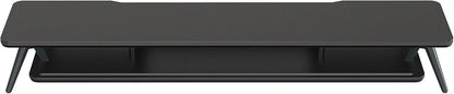 Fenge Dual Monitor Stand, Monitor Stands Riser for 2 monitors, 42.5 Inch Wood Desk Shelf with Storage Organizer and Cable Management for Office Desk Accessories (Black, 42.5Inch)