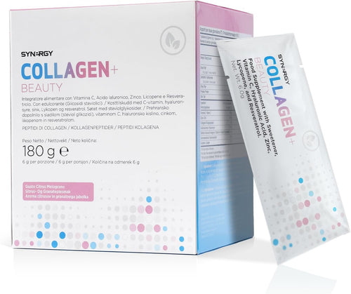 Synergy Worldwide Collagen+ Beauty 180g | 5000mg Marine Collagen | Hyaluronic Acid, Resveratrol, Vitamin C and Zinc | Skin, Hair, Nails and Joints | 30 Servings