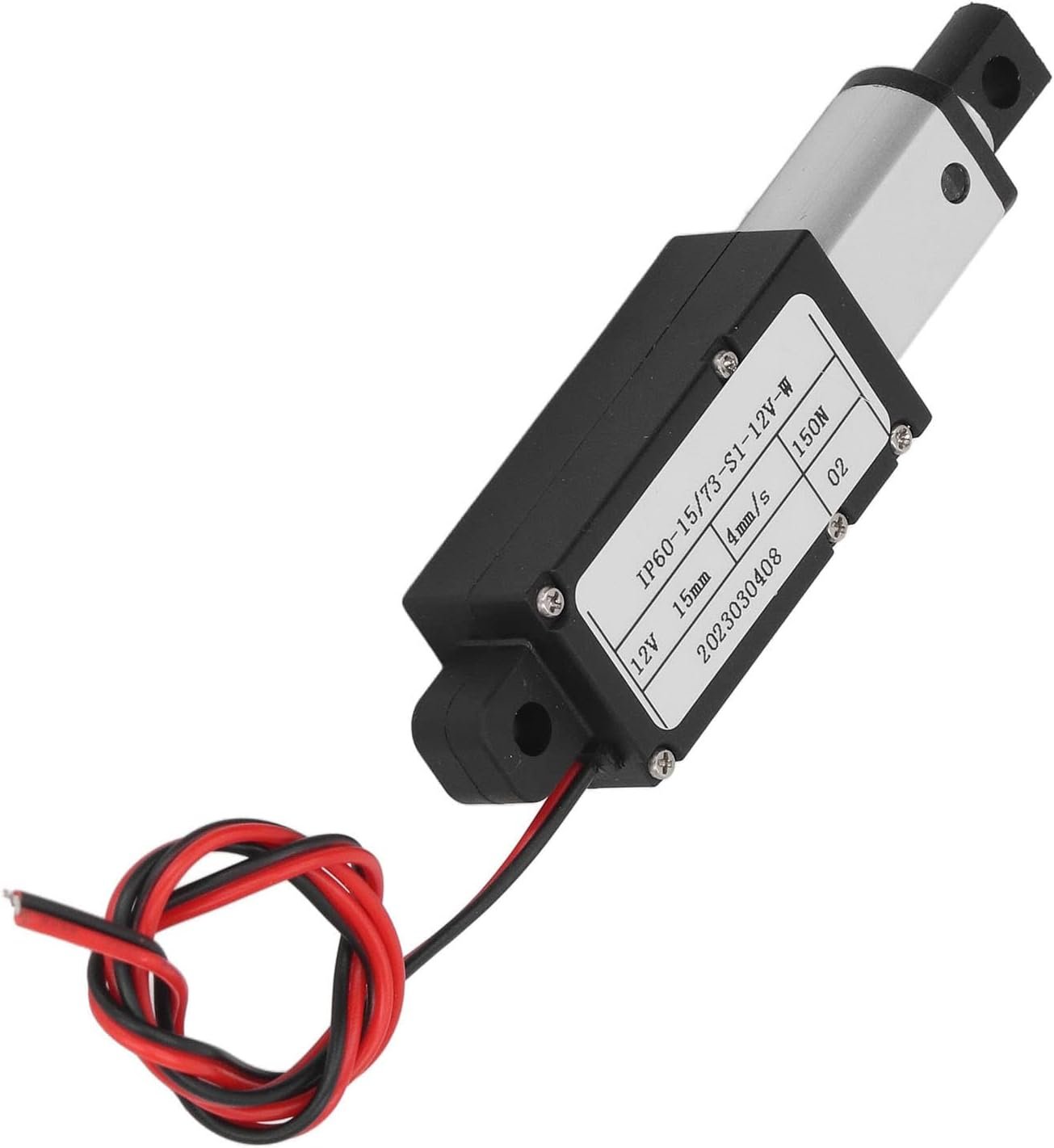 15mm Stroke Micro Linear Actuator, 12V Force 150N Speed 4mm / s Mini Electric Linear Actuator Built in Limit Switch, Electric Motion Actuator for Home Automation, Robotics, Cabinet (No Bracket)