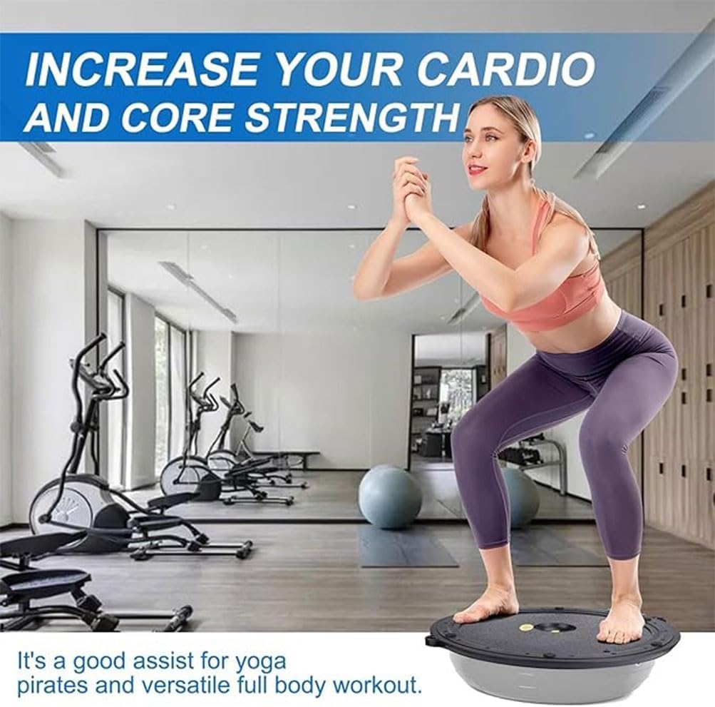 HPAMR Balance Ball Trainer Gym Ball Yoga Pilates Ball with Resistance Bands and Foot Pump Inflatable Yoga Ball Yoga Half Ball Yoga Aid for Home Gym Workouts, Loss Shaping
