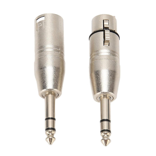 1/4 Inch TRS to XLR Adapter, 2Pcs 1 4 6.5mm Stereo Balanced Female Cables & Leads Male 3Pin and Sound Connector Quarter 6.35mm Microphone Cable for Mixers Microphones Amplifiers