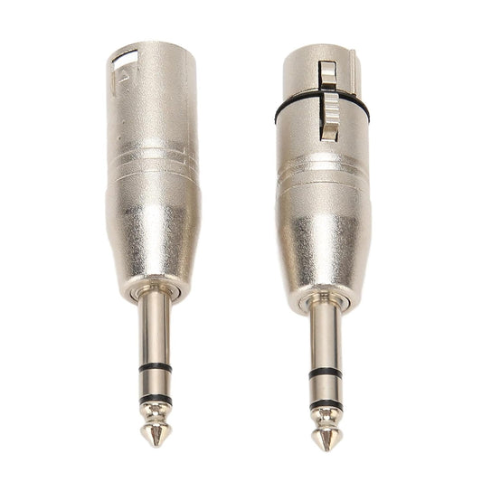 1/4 Inch TRS to XLR Adapter, 2Pcs 1 4 6.5mm Stereo Balanced Female Cables & Leads Male 3Pin and Sound Connector Quarter 6.35mm Microphone Cable for Mixers Microphones Amplifiers